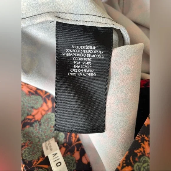 NWOT Alice + Olivia Red Patterned Wide/Flare Leg Pants Sz 0 - Picture 12 of 13